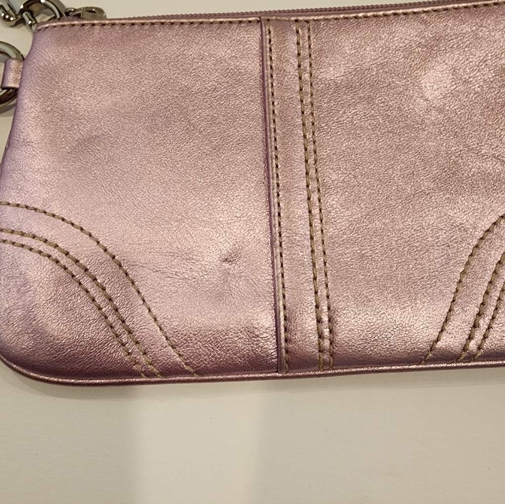 Coach Metallic Pink Wristlet - Picture 3 of 6